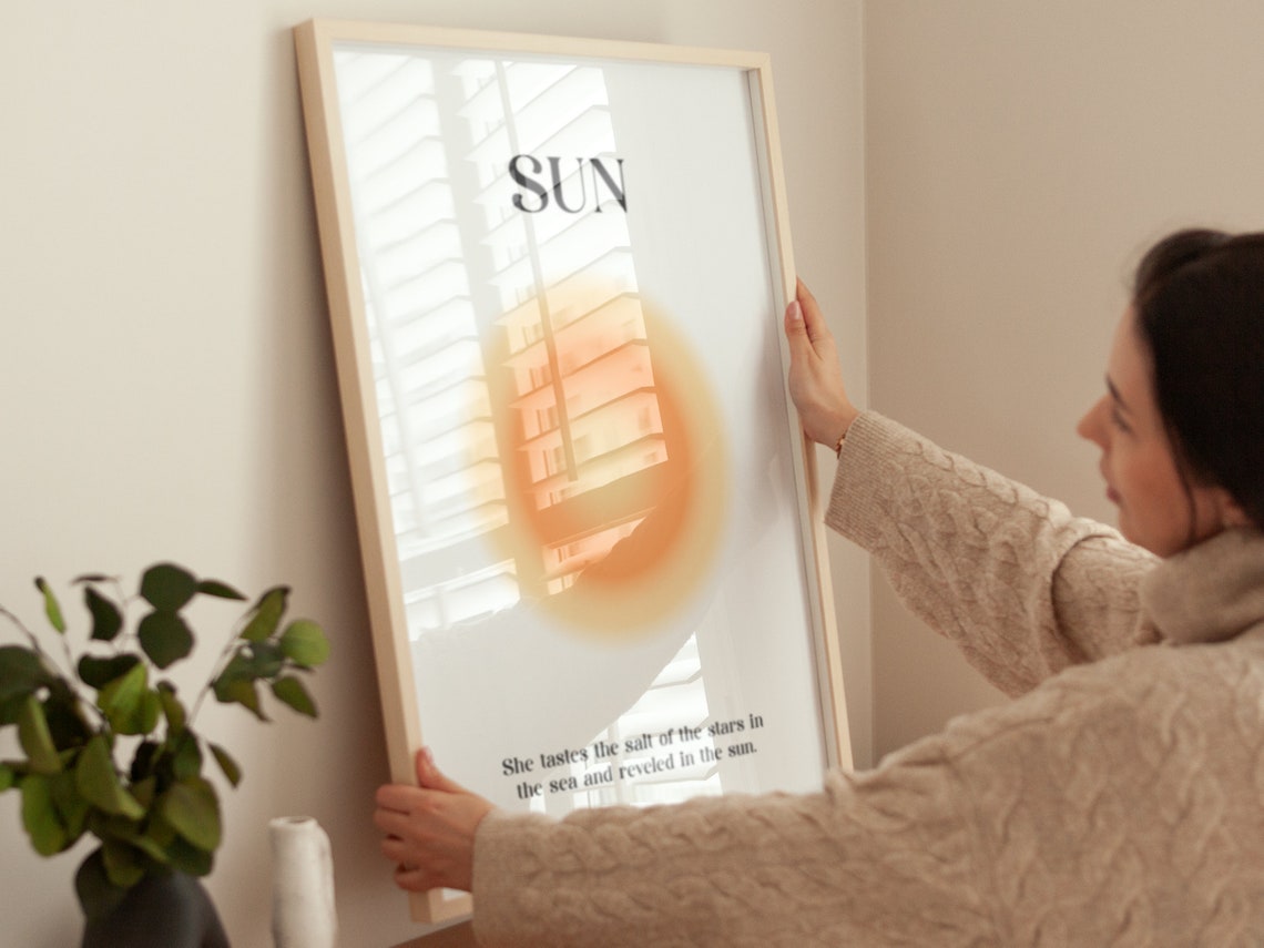 Sun Aura Quote Minimalist Peach Gradient Typography Wall Poster - Image 4
