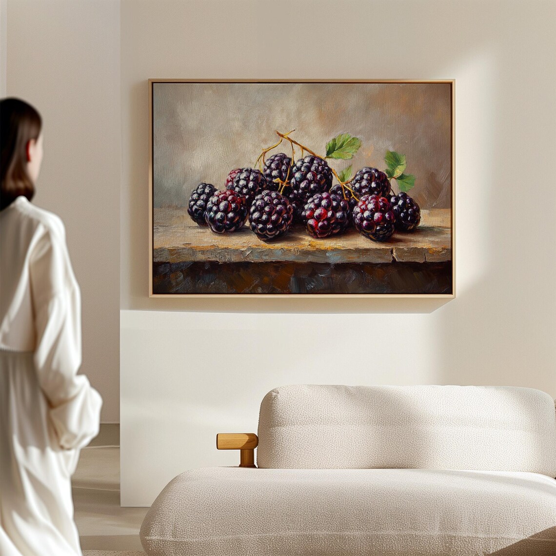 Juicy Blackberries, Rustic Still Life Art Print - Image 4