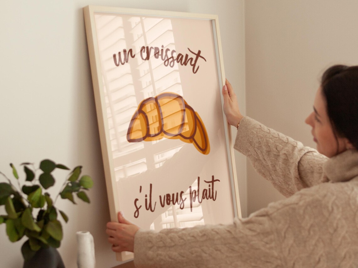 Un Croissant S'il Vous Plait Croissant Art French Cafe Poster - Image 2