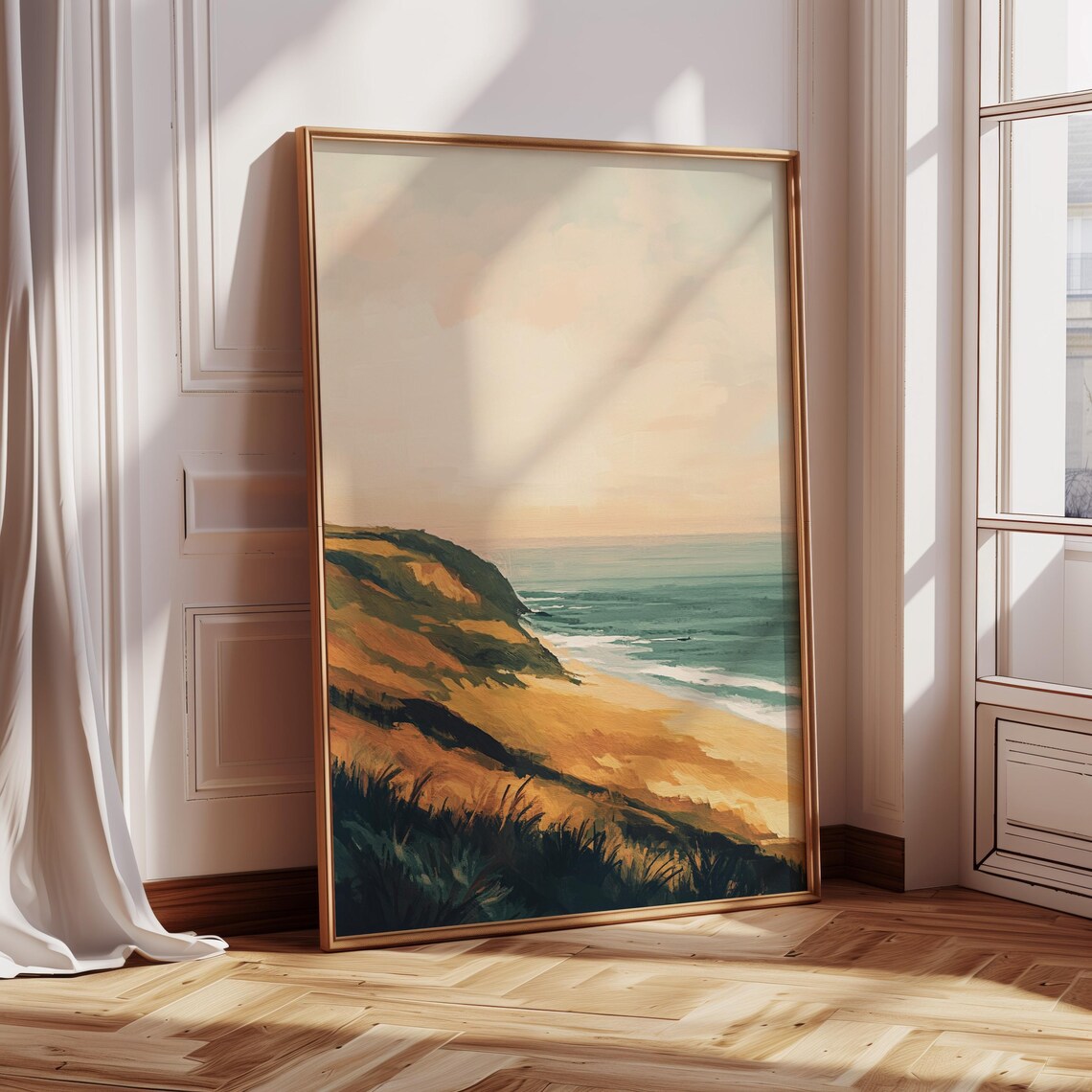 Sunset Coastal Cliff Landscape, Christian Nature Art - Image 4