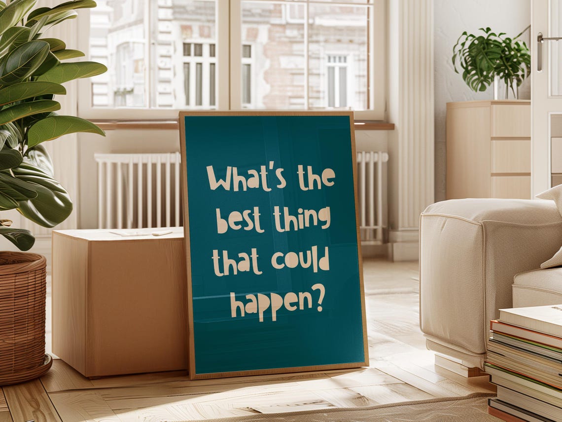 Whats The Best Thing That Could Happen Inspirational Print Retro Typography Wall Art Positive Quote Instant For Home - Image 3