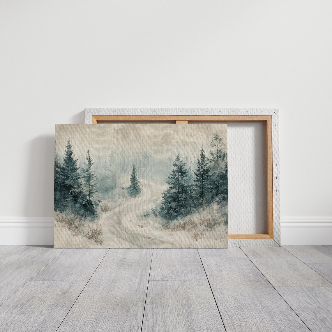 Snowy Forest Path, Serene Winter Landscape - Image 4
