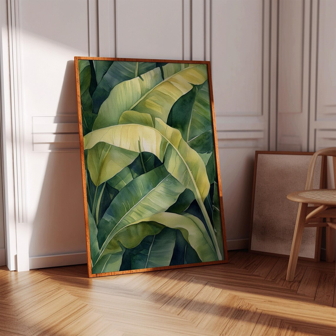 Lush Banana Leaf Watercolor Tropical Botanical Art Print - Image 3