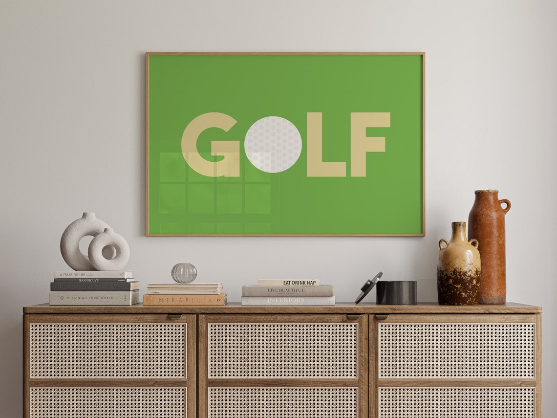 Golf Ball Retro Golf Wall Art Boho Minimalist Prints Modern Art Bohominimalistdecor Retro Art File - Image 4