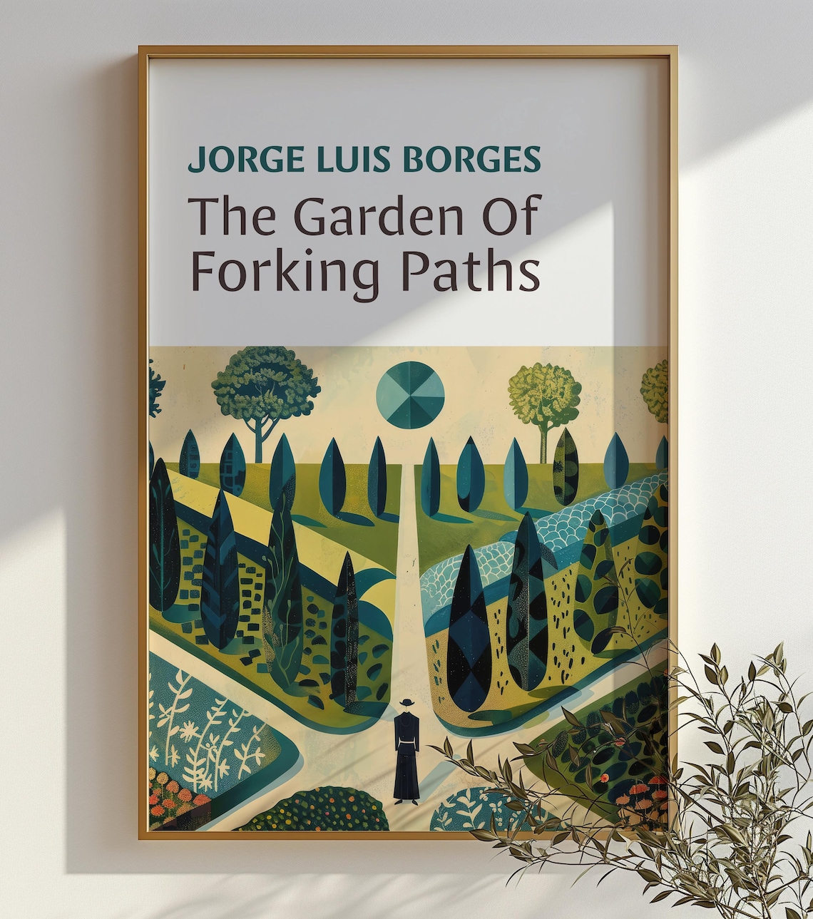 Borges The Garden Of Forking Paths Maze Garden Literary Art Poster