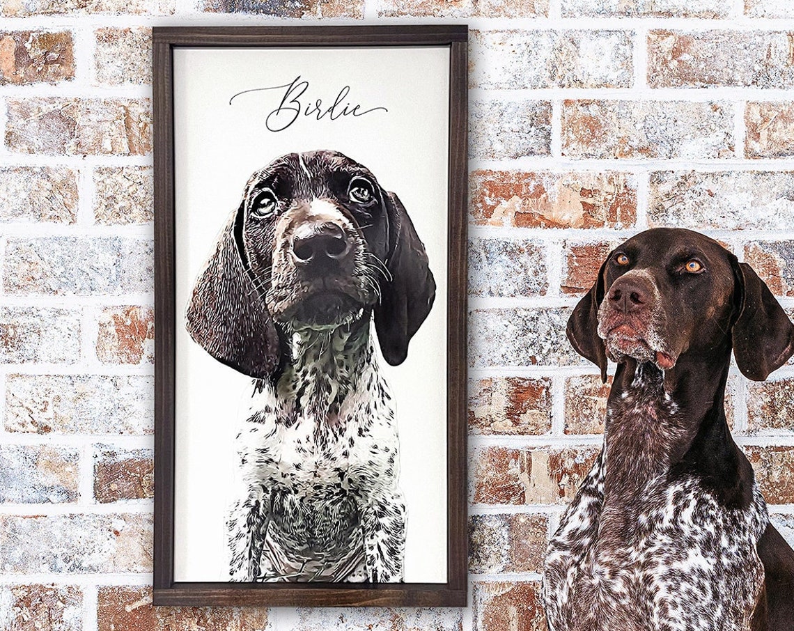 Birdie Custom Pet Portrait Print German Shorthaired Pointer Art
