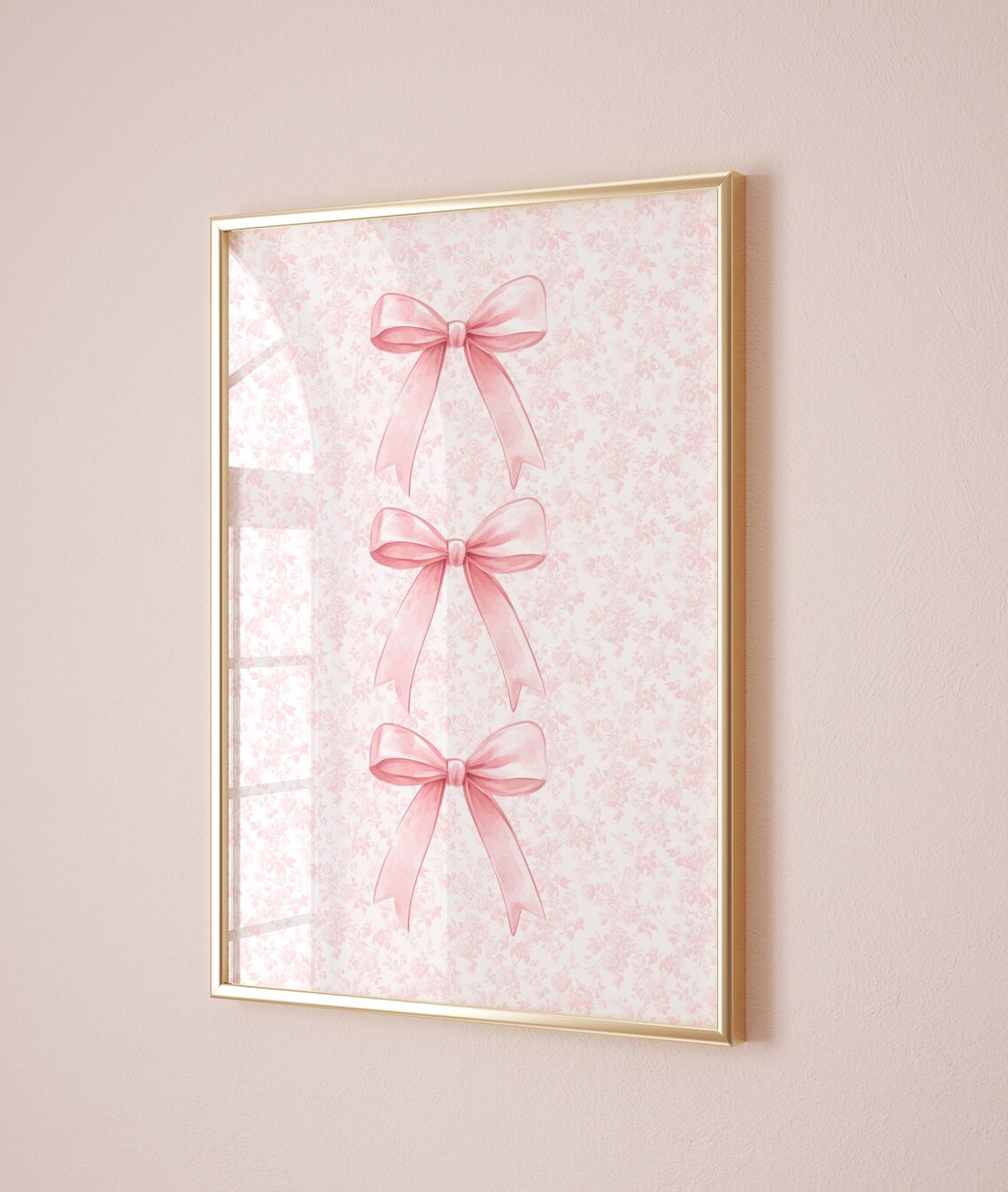 Pink Bow Coquette Aesthetic Nursery Wall Art - Image 4