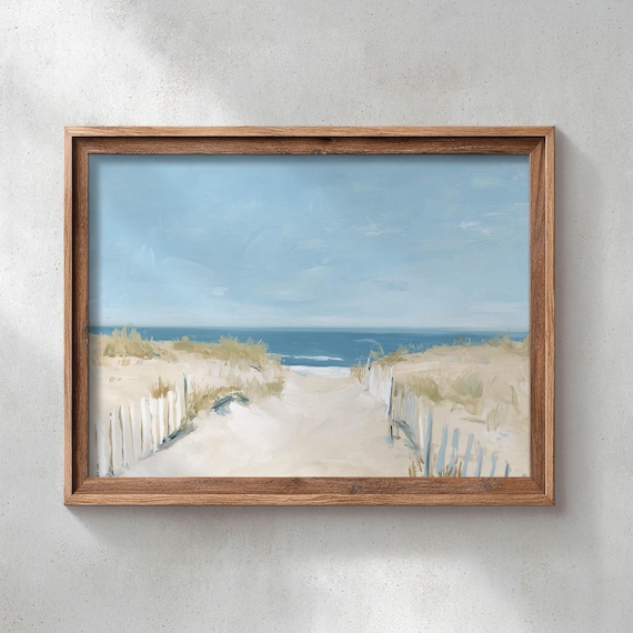 Sandy Dune Path To The Sea Between Wooden Fences Coastal Poster