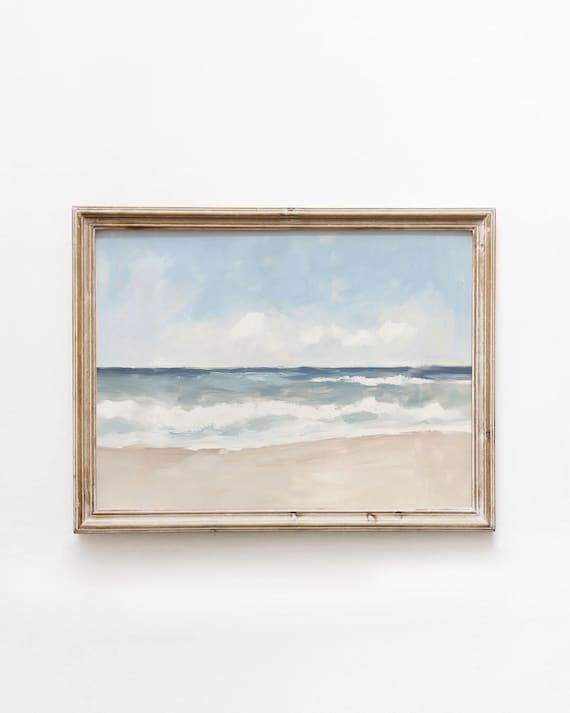Coastal Beach Blue Ocean Waves Art Print