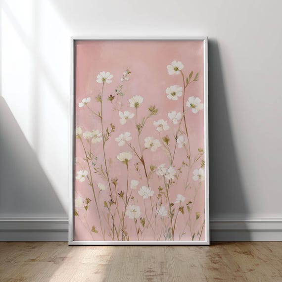Printed Wildflowers Botanical Poster, Nursery Decor