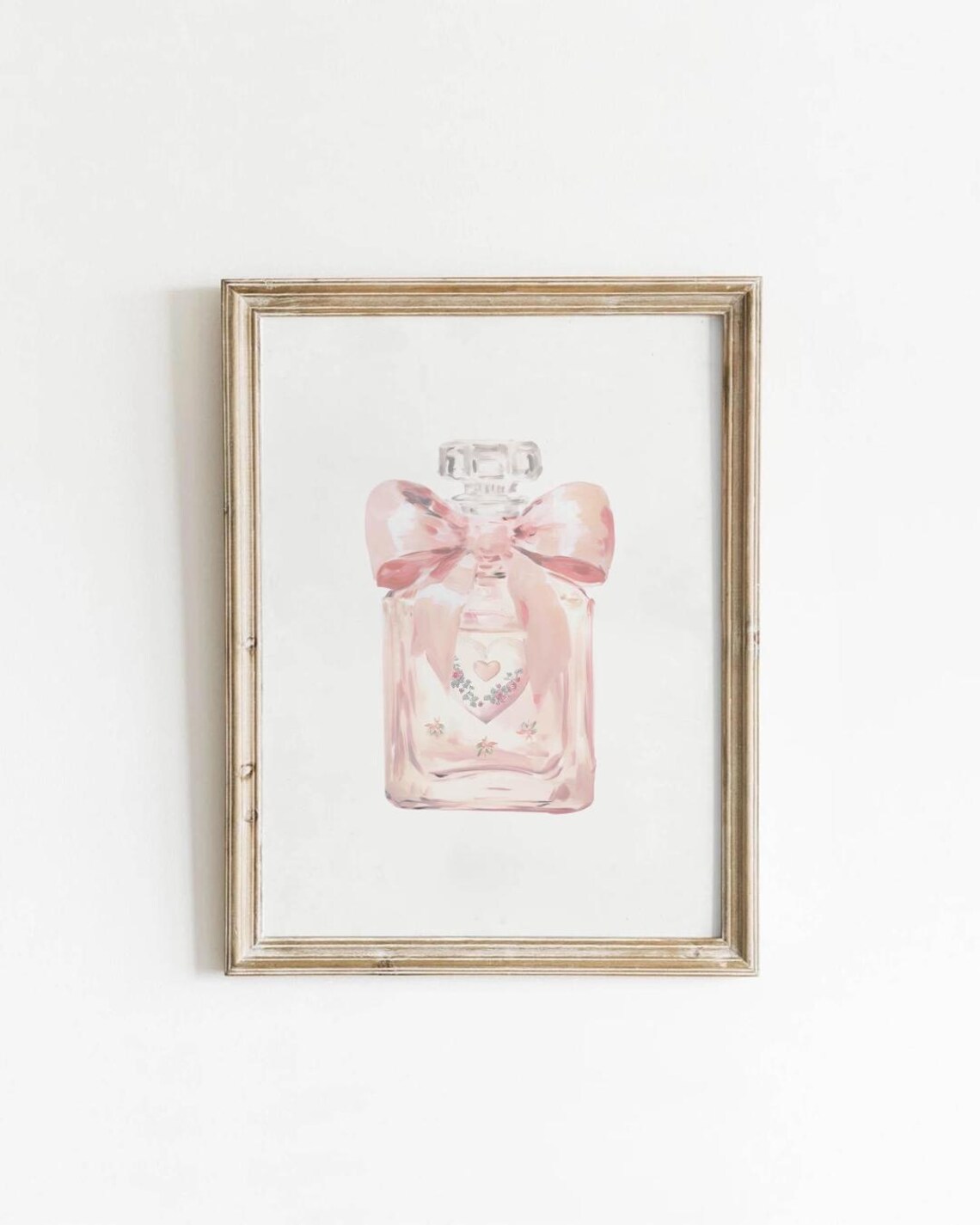 Pink Perfume Bow Coquette Nursery Decor Poster