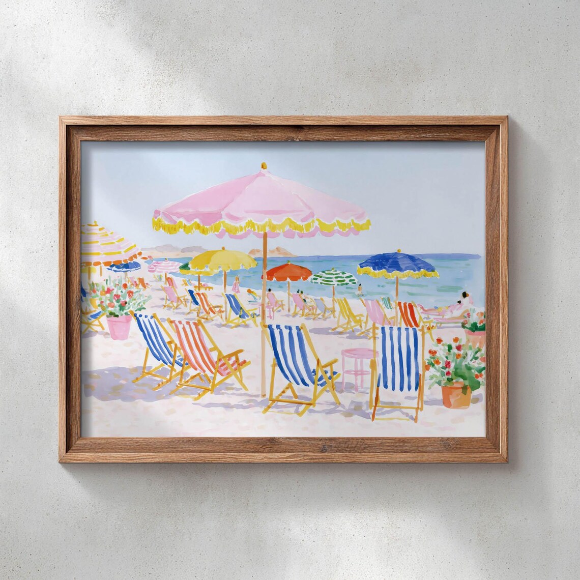 Retro Beach Poster, Vintage Coastal Decor