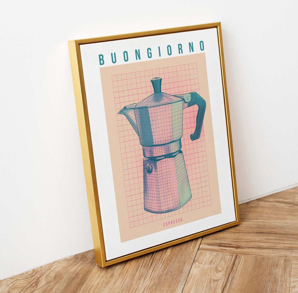 Buongiorno Espresso Moka Pot Retro Kitchen Coffee Bar Poster - Image 2