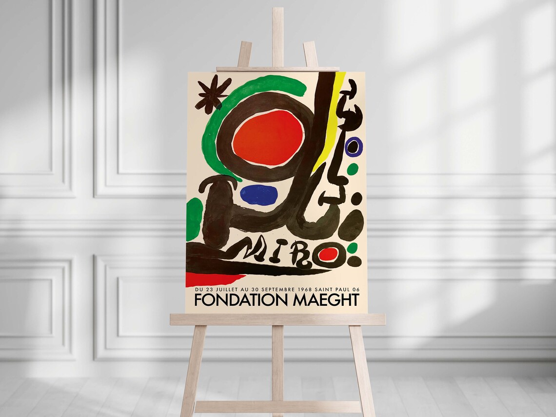 Joan Mir Print Foundation Maeght 1968 Miro Lithography Miro Exhibition Poster Abstract Print Wall Art Prints - Image 2
