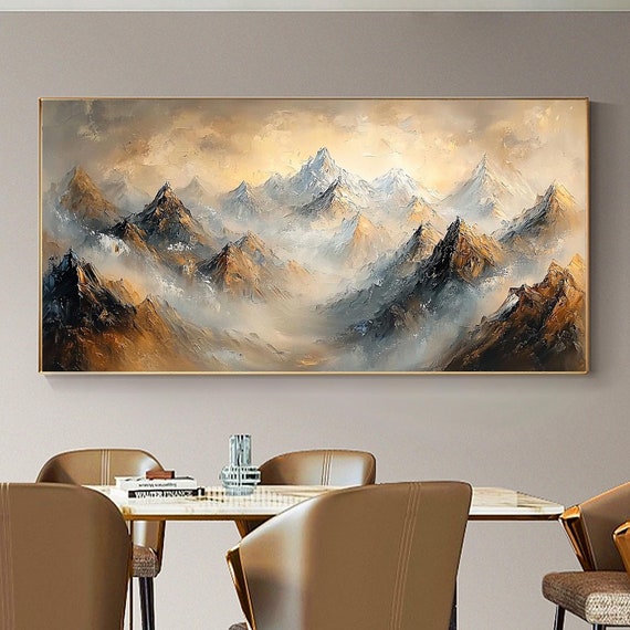 Original 3d Mountain Oil Painting Natural Landscape Textured Painting Modern Abstract Mountain Wall Art Home Wall Hanging Art Gift
