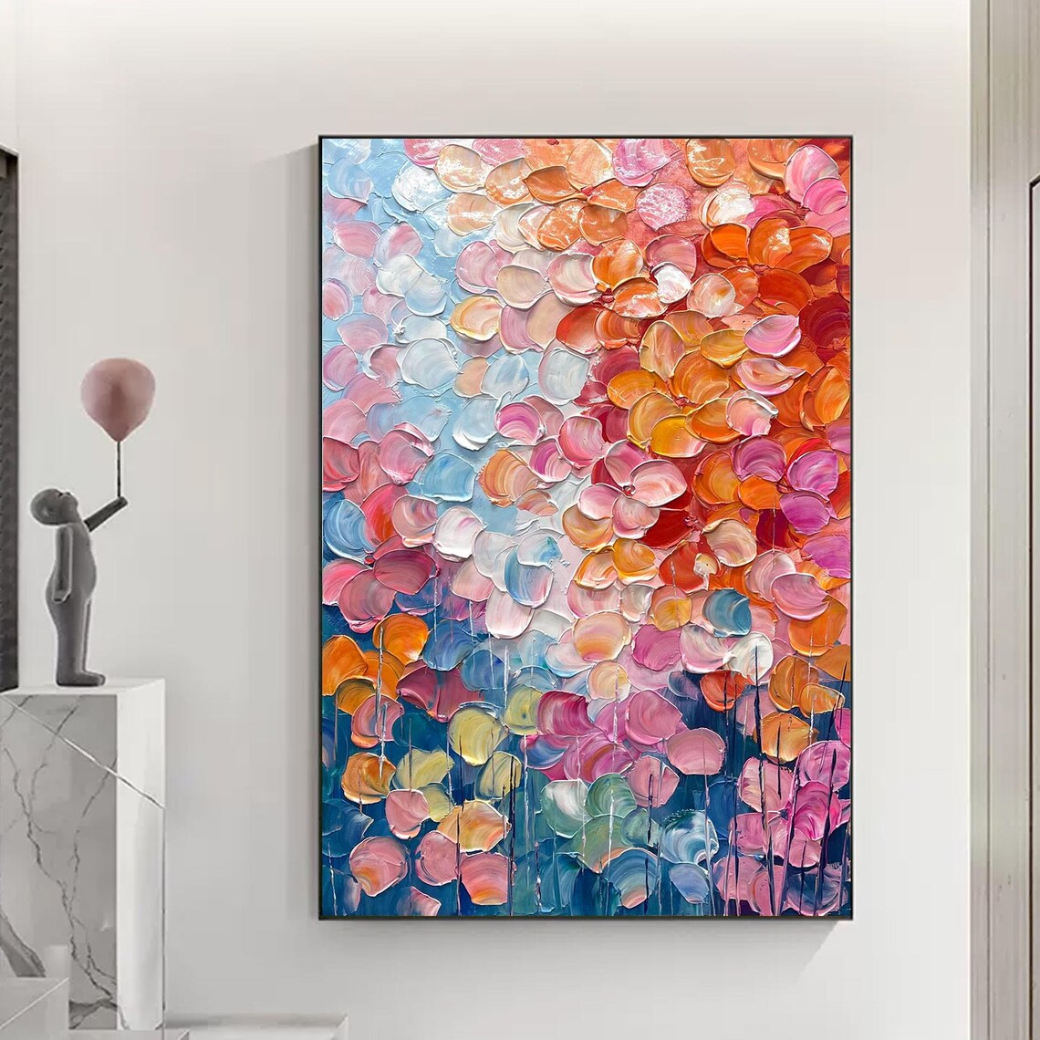 Abstract Flower Oil Painting, Modern Boho Art Print