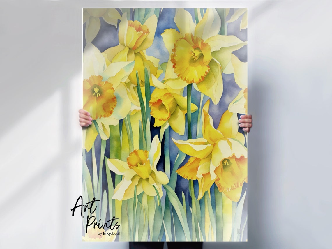Daffodils Watercolour Art Print