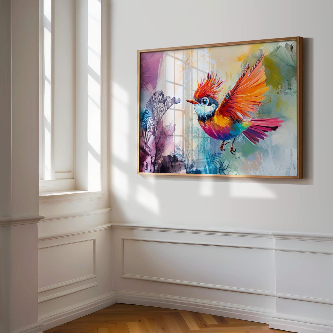 Rainbow Bird Taking Flight Pastel Watercolor Dream Art Print - Image 3