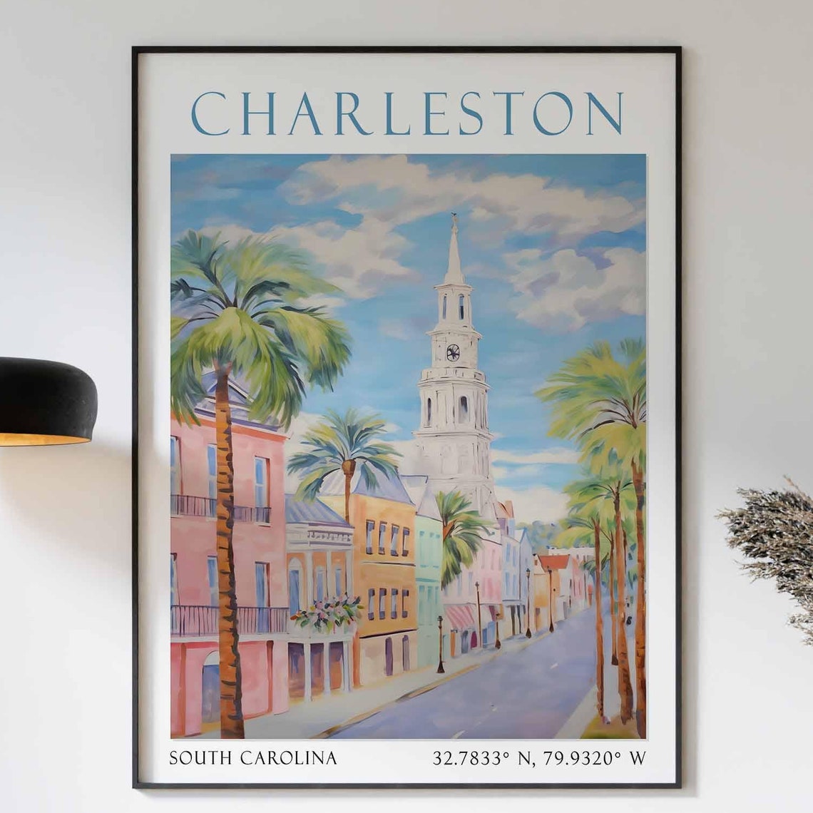 Charleston South Carolina Poster South Carolina Charleston Travel Wall Art Poster Personalised Gift Travel Gifts