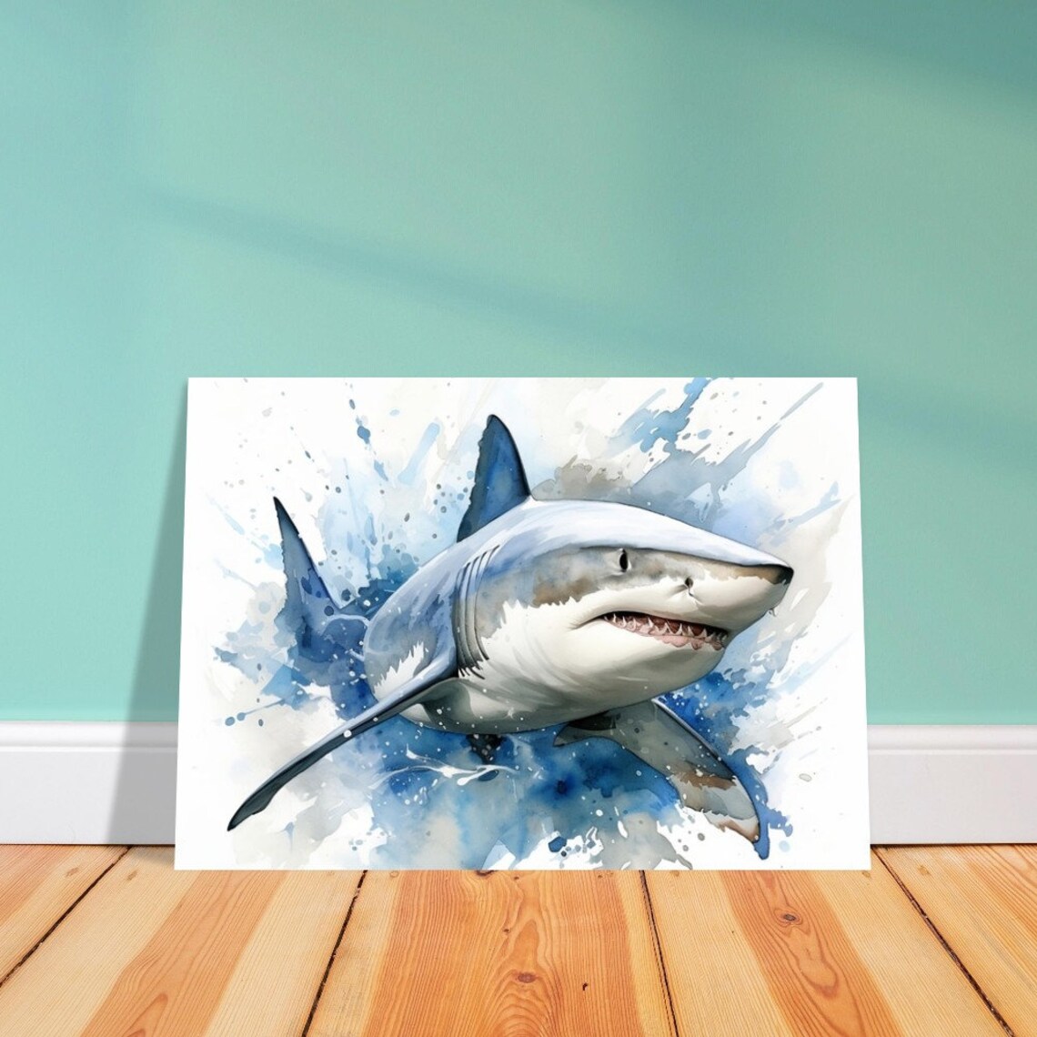 Shark Watercolour Print - Image 2