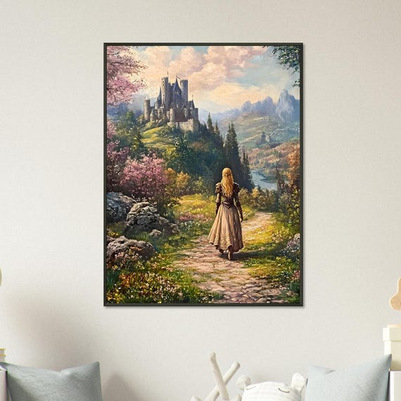 Lady Knight Framed Art Dark Fantasy Renaissance Poster Medieval Warrior