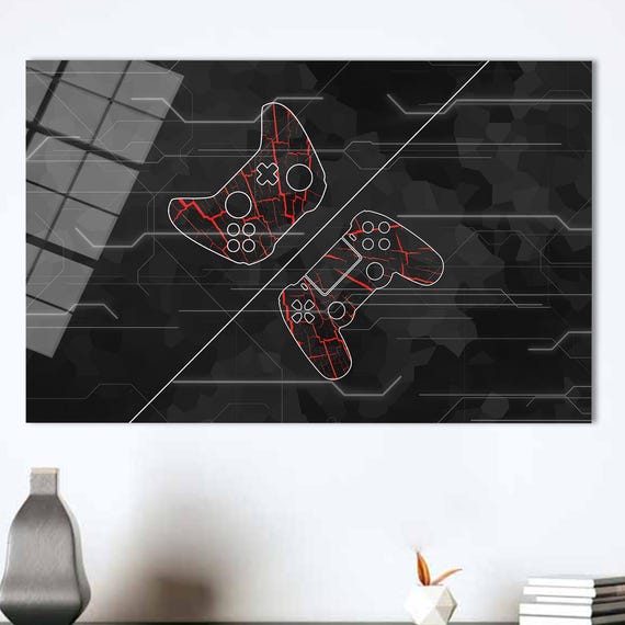 Game Console Glass Wall Art Room Tempered Custom Modern Baby Gift Personalized
