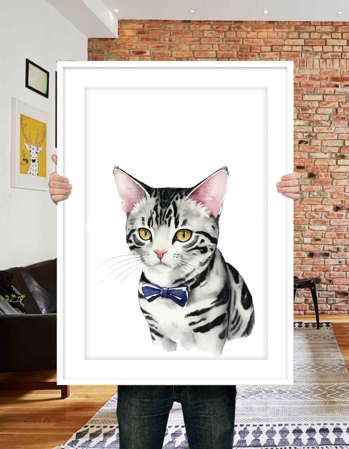 Watercolor Cat Portrait, Pet Memorial Gift - Image 3