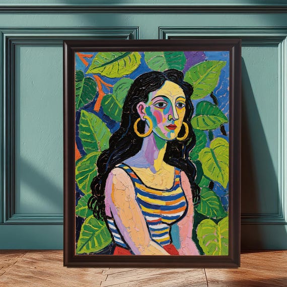 Abstract Tropical Woman Portrait Art Print
