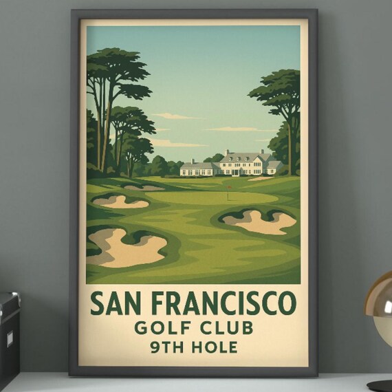 San Francisco Golf Club 9th Hole Vintage Course Clubhouse Wall Art