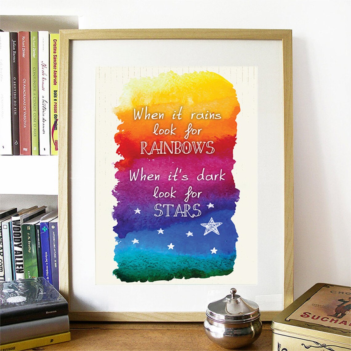 When It Rains Look For Rainbows Motivational Poster - Image 2