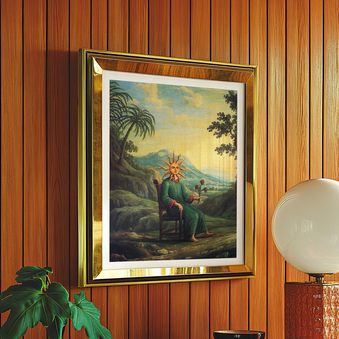 Vintage Esoteric Sun Fine Art Print, Alchemy Decor