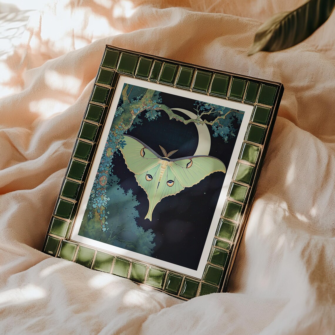 Vintage Luna Moth Art Nouveau Magical Art Print