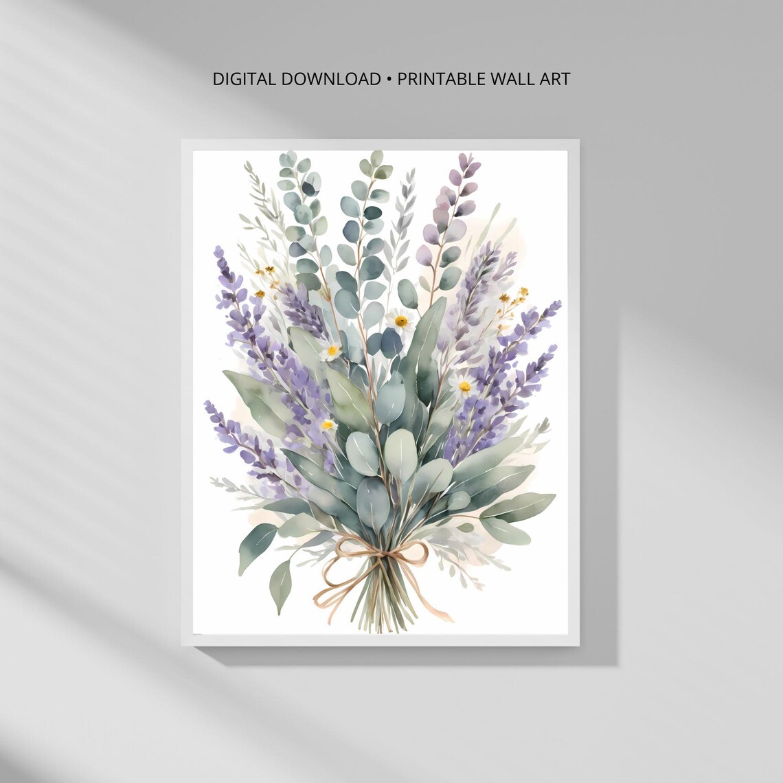 Lavender And Eucalyptus, Minimalist Art Print
