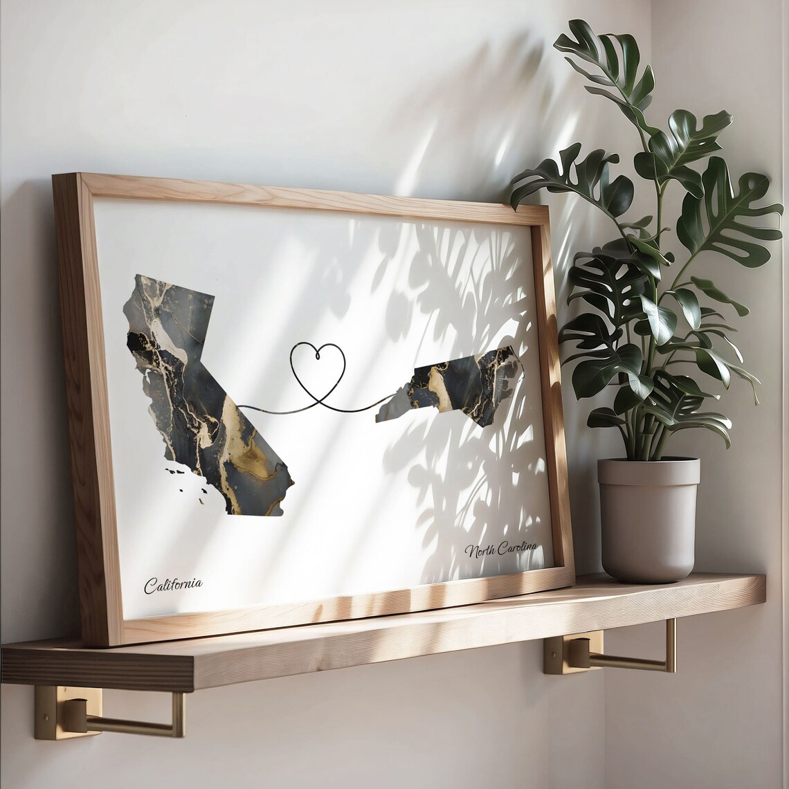 California to North Carolina Map Poster, Travel Art - Image 3