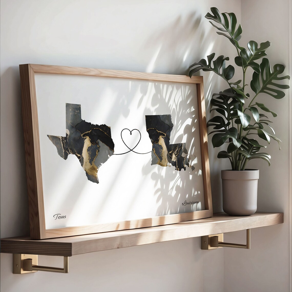 Texas To Louisiana Travel Map Poster, Map Art - Image 3