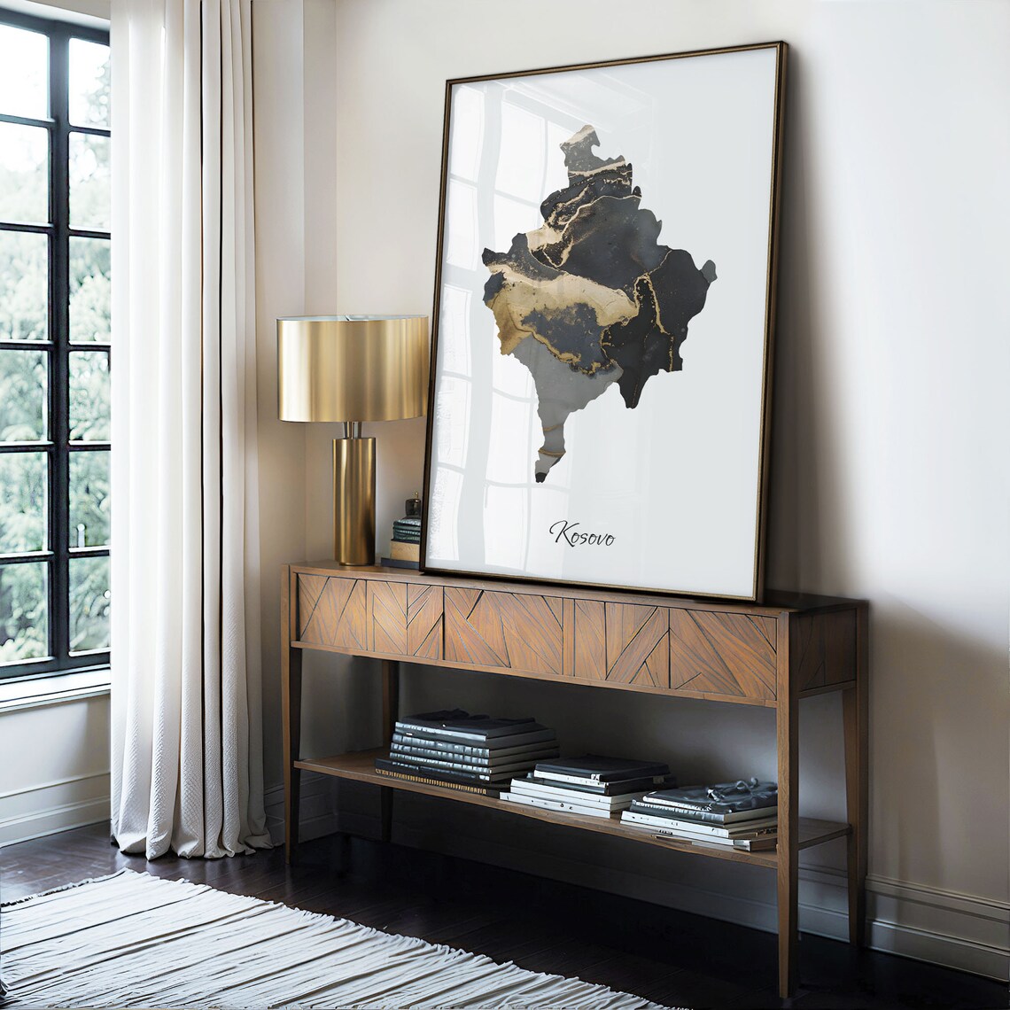 Kosovo Map Poster, Elegant Country Artwork - Image 4