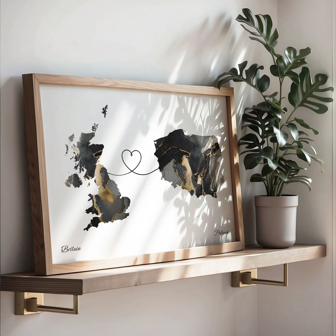 Britain To Poland Map Poster, Travel Print - Image 3