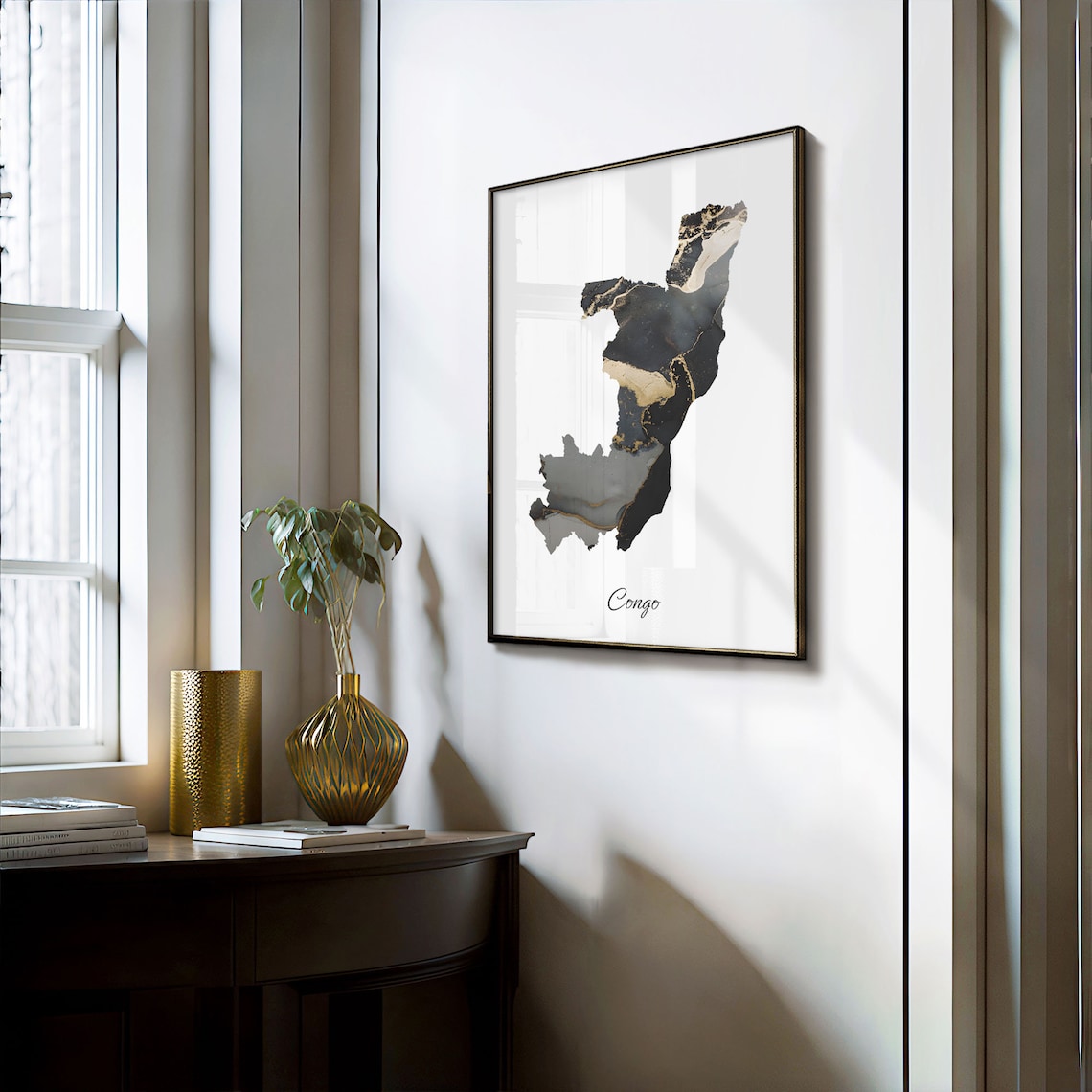 Congo Map Poster, Elegant Country Travel Art - Image 3