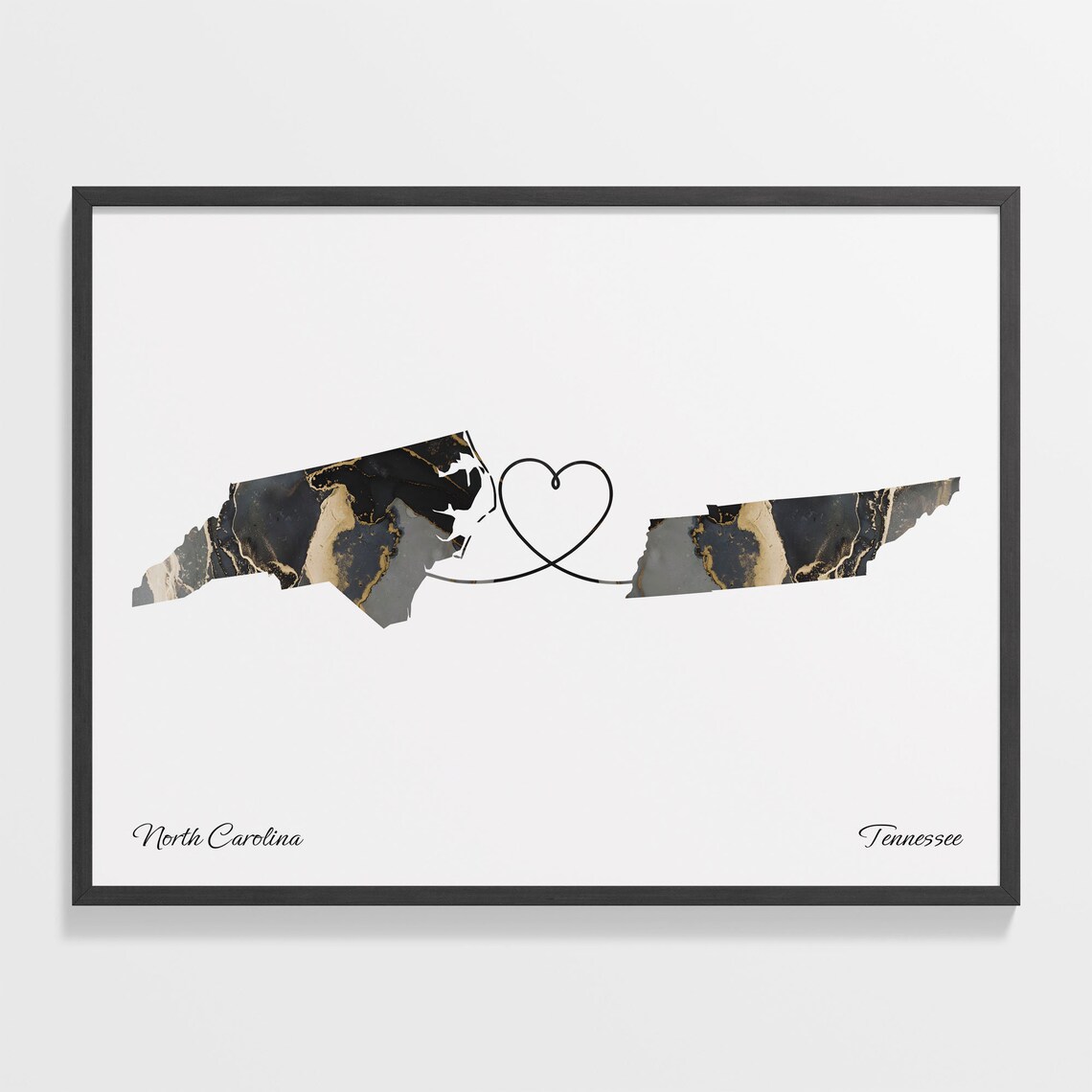 North Carolina To Tennessee Travel Map Poster