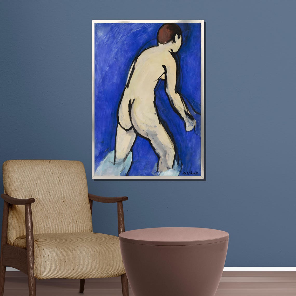 Henri Matisse Nude Figure on Vivid Blue Background Art Poster - Image 5
