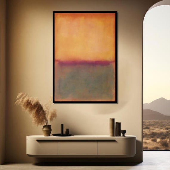 Mark Rothko Painting, Subtle Abstract Sunset Gradient