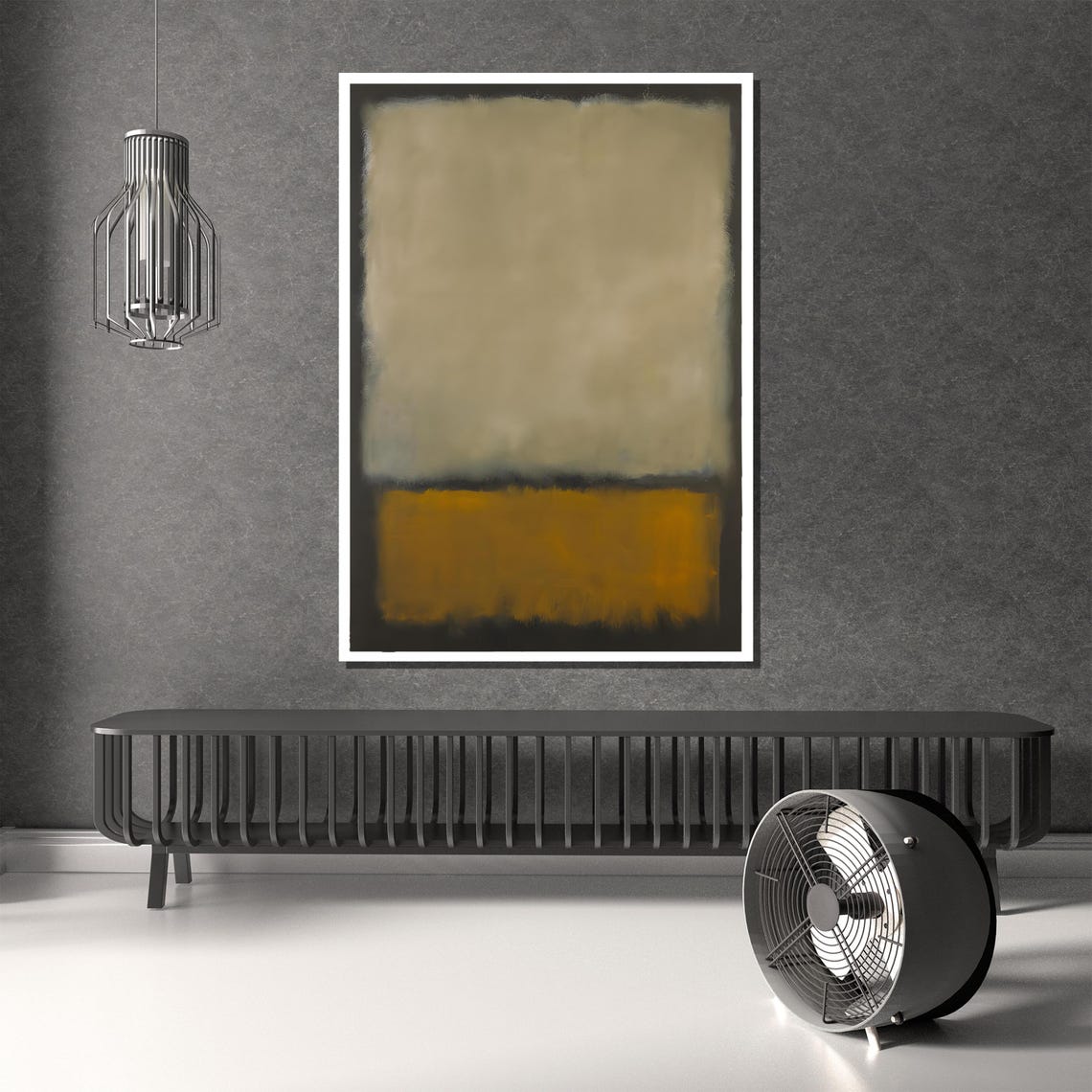 Warm Sand and Mustard Yellow Minimalist Color Block Abstract Poster - Image 4