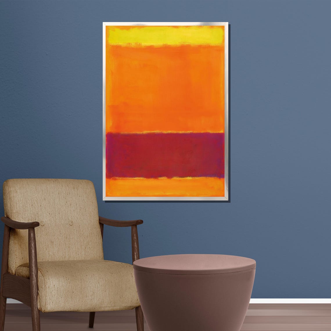 Vibrant Orange and Deep Crimson Color Field Painting Art Poster - Image 5