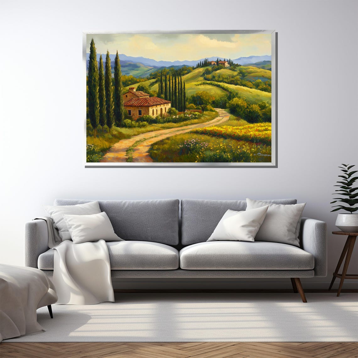 Beautiful Rolling Tuscan Countryside Villa Cypress Hills Poster - Image 4