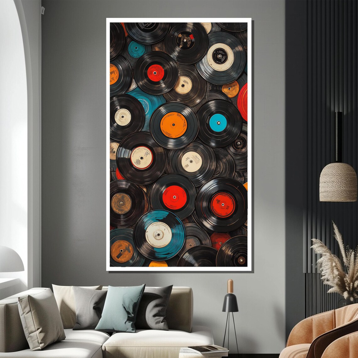 Colorful Vinyl Records Retro Music Collection Art Wall Poster - Image 2