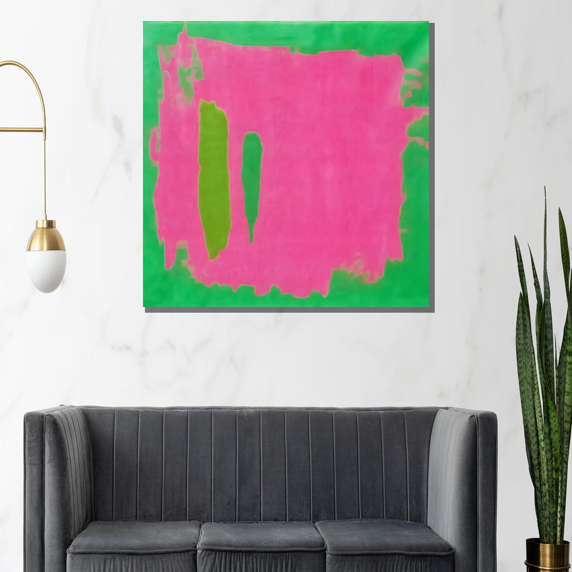 Mark Rothko Pink and Green Bold Contrast Modern Color Poster - Image 3
