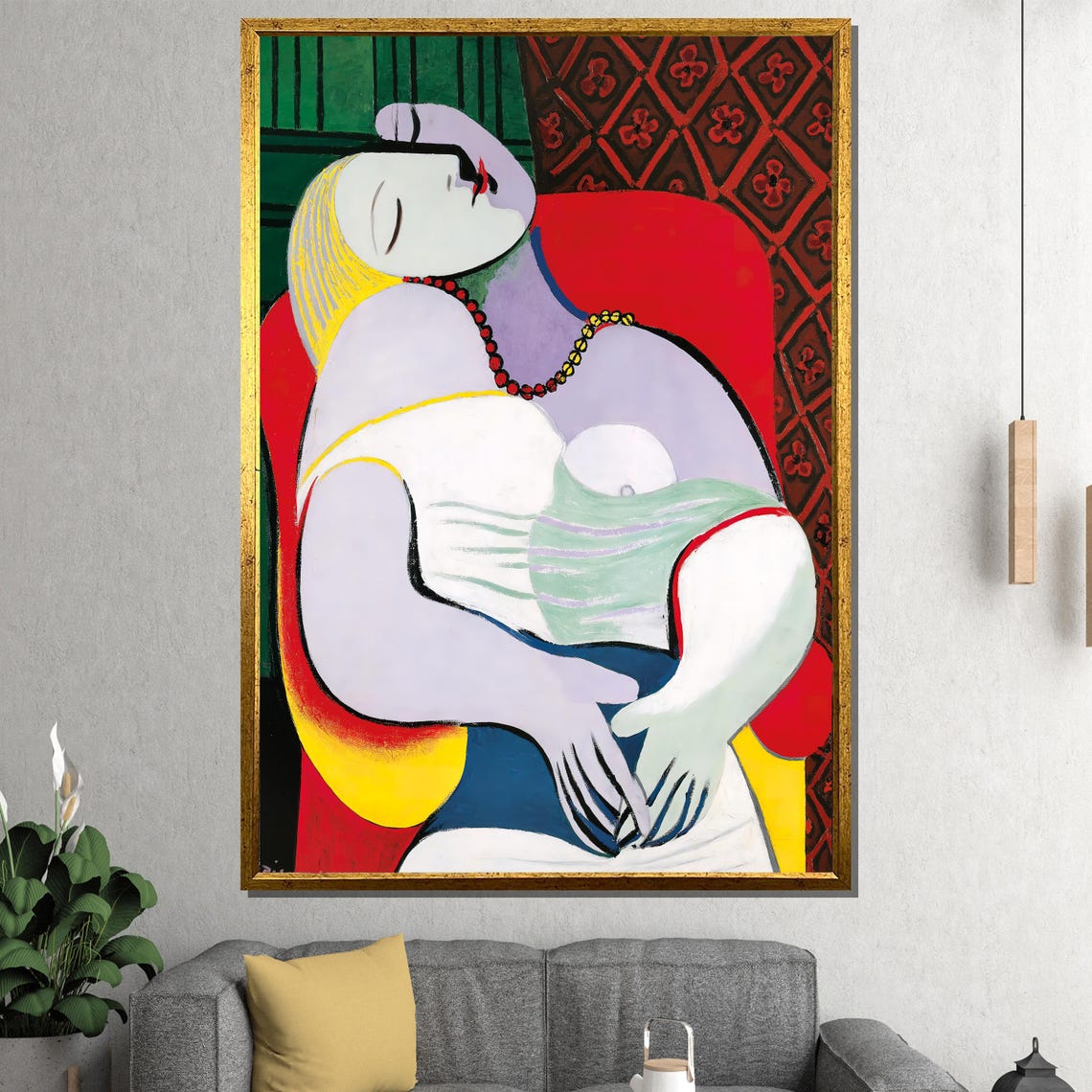 Pablo Picasso Le Rve Wall Art Abstract Modernist Masterpiece Colorful Home Dcor