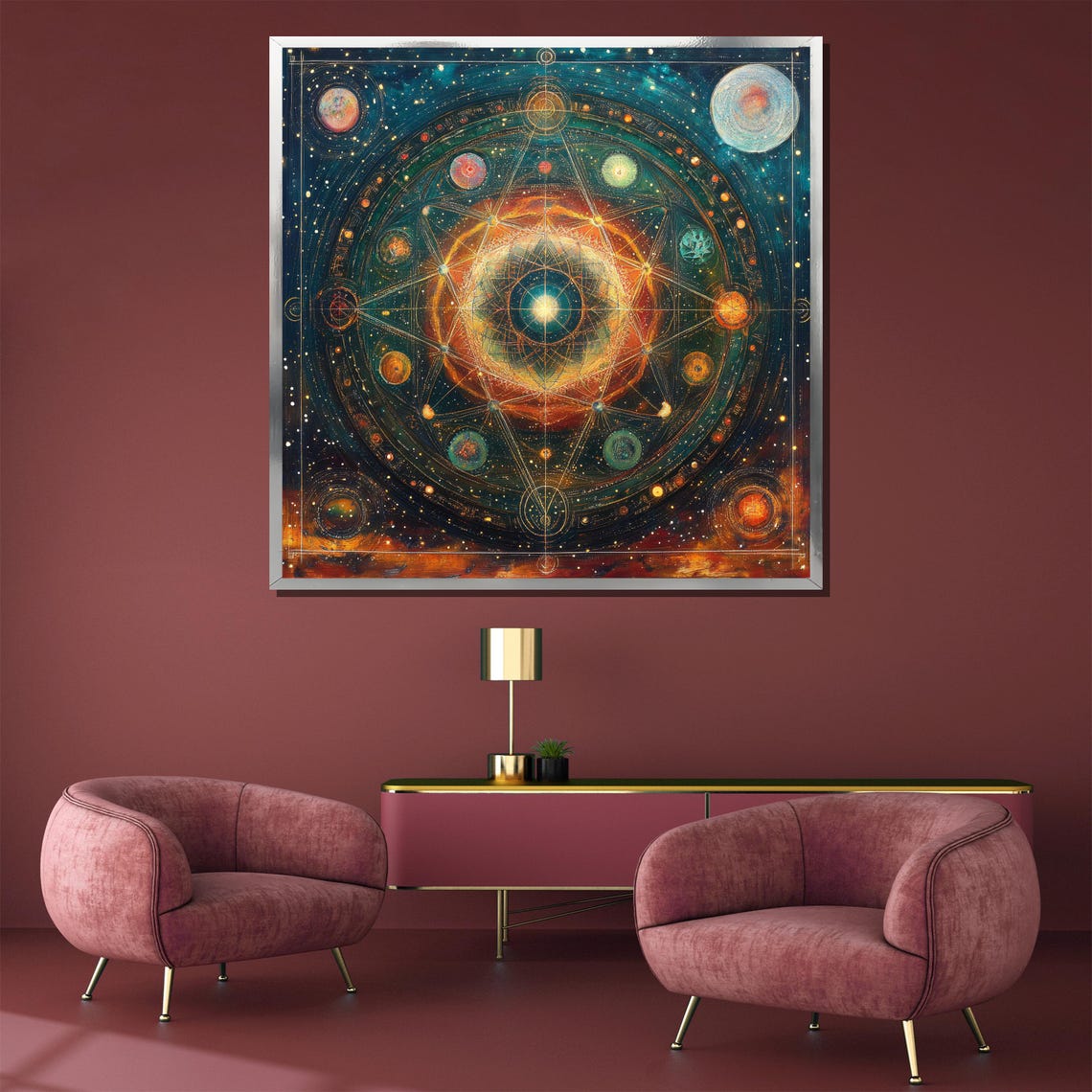 Cosmic Mandala Solar System Sacred Geometry Galaxy Wall Poster - Image 3