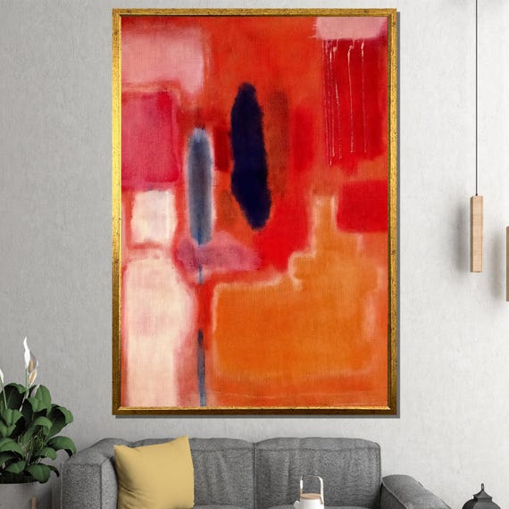 Mark Rothko Painting Abstract Expressionist Wall Art Bold Color Block Large Modern Art Gift