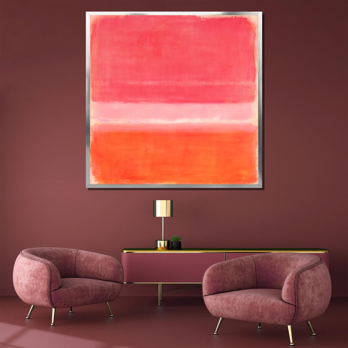 Mark Rothko Red and Orange Vibrant Color Field Modern Poster - Image 5